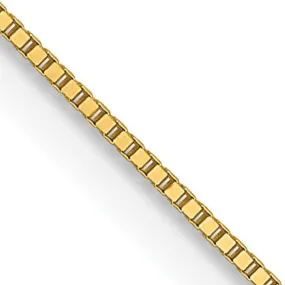 0.5mm 14K Yellow Gold Solid Box Chain Necklace