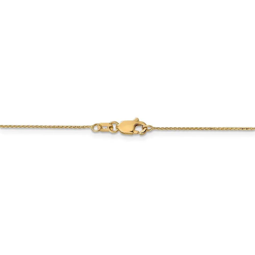 0.65mm, 14k Yellow Gold, Diamond Cut Spiga Chain Necklace