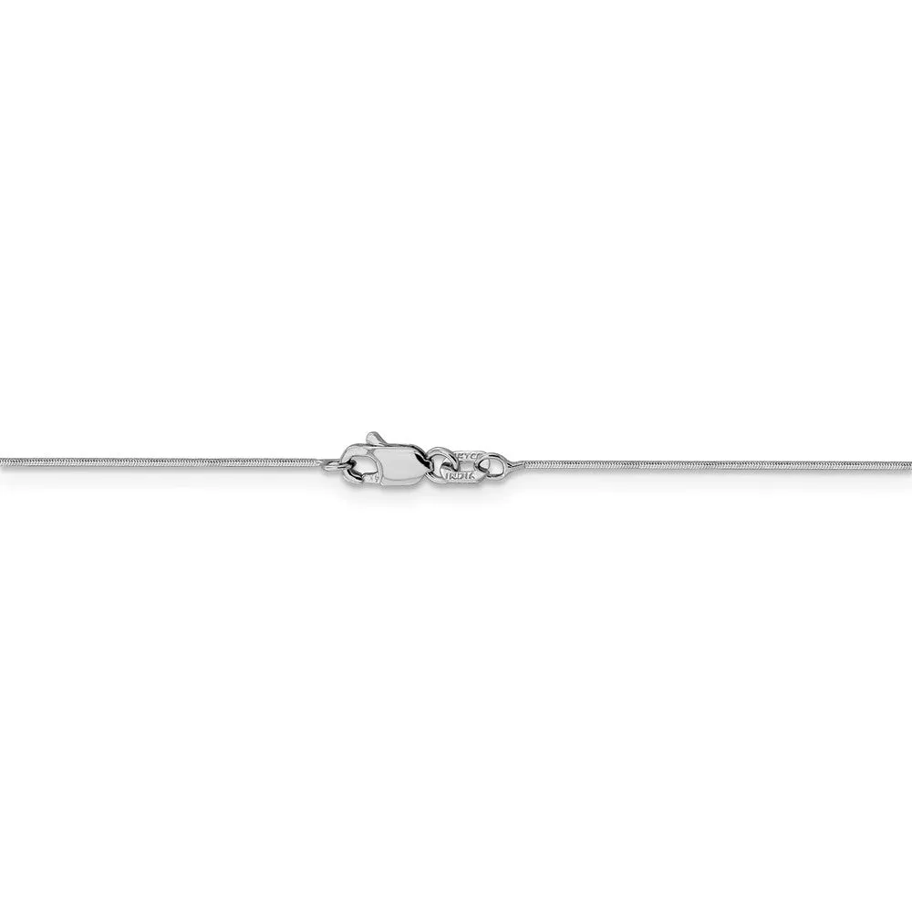 0.7mm, 14k White Gold, Octagonal Snake Chain Necklace