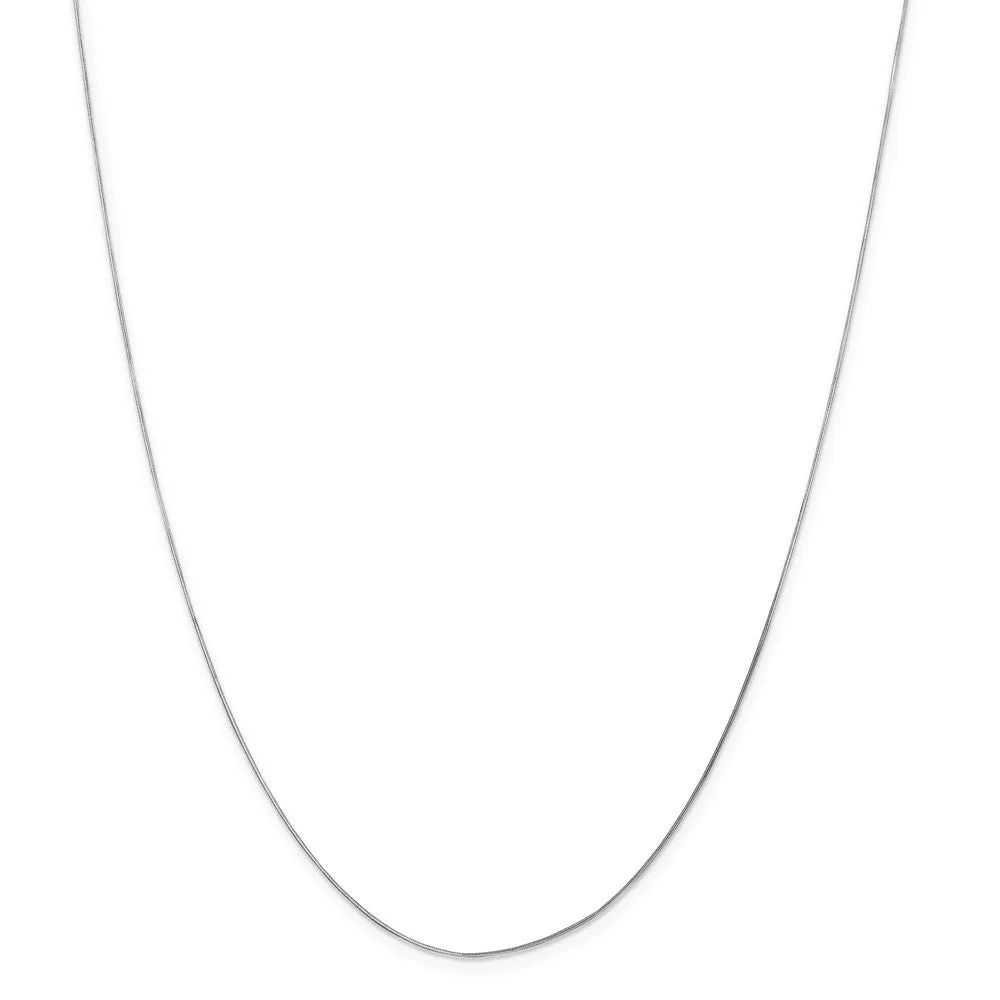 0.7mm, 14k White Gold, Octagonal Snake Chain Necklace