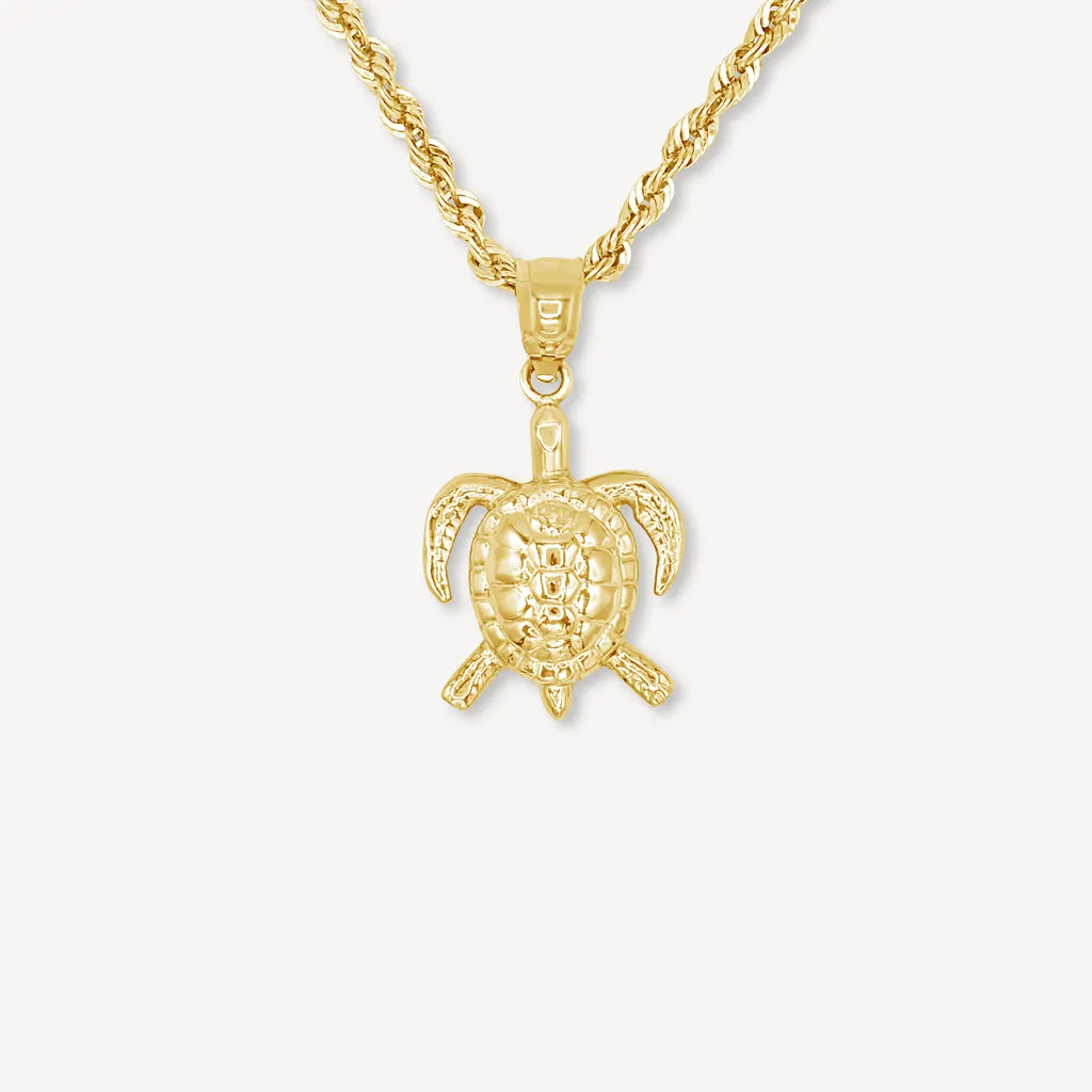 10K Gold Turtle Pendant