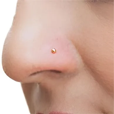 14K Gold Ball Top Nose Stud