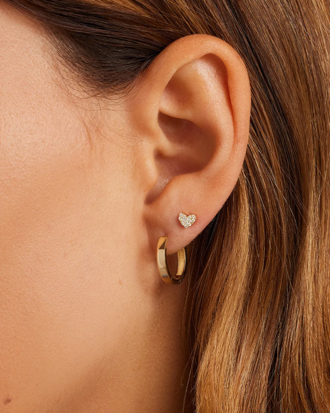 14k Gold Rose Hoops