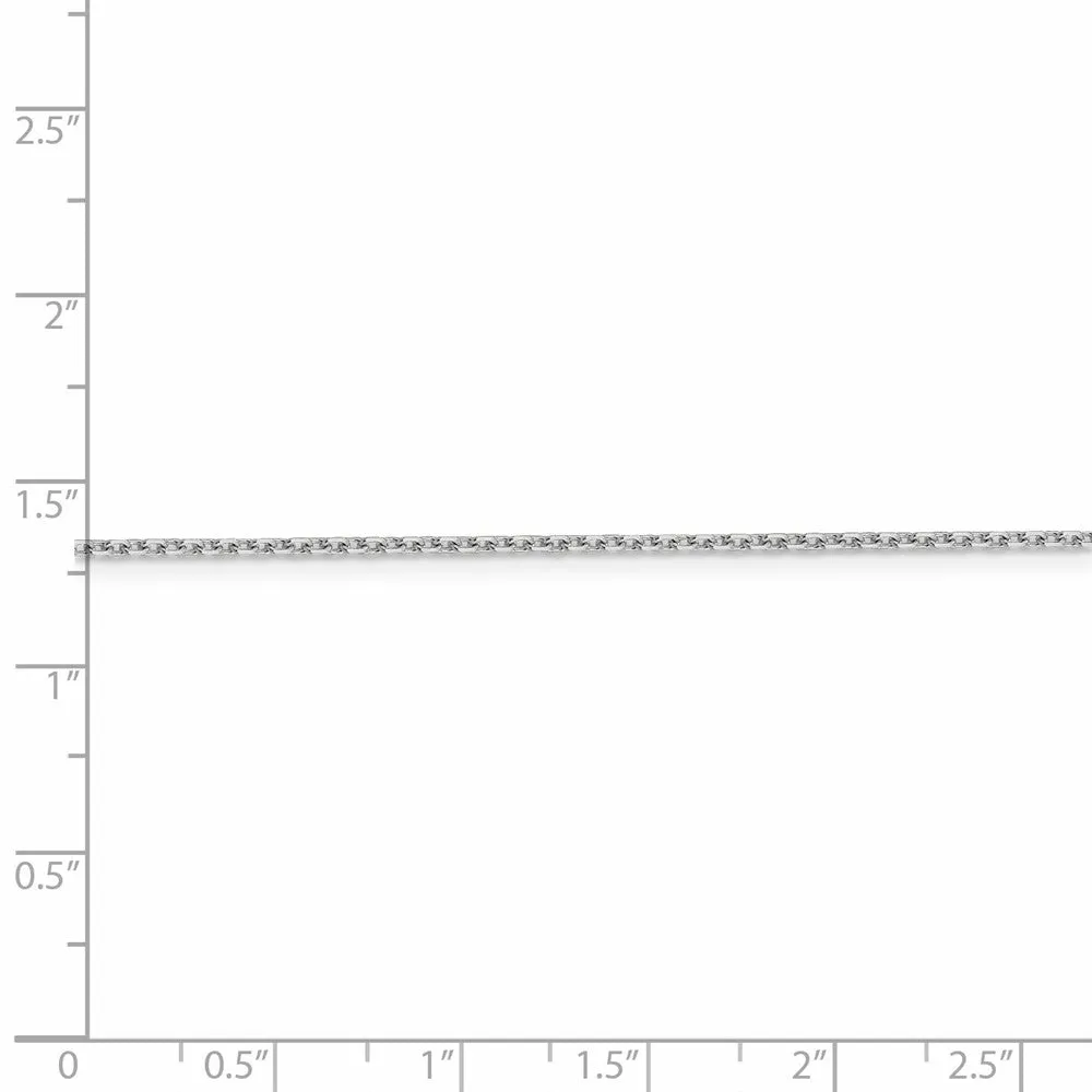 1.5mm 14k White Gold Diamond Cut Solid Rolo Chain Necklace