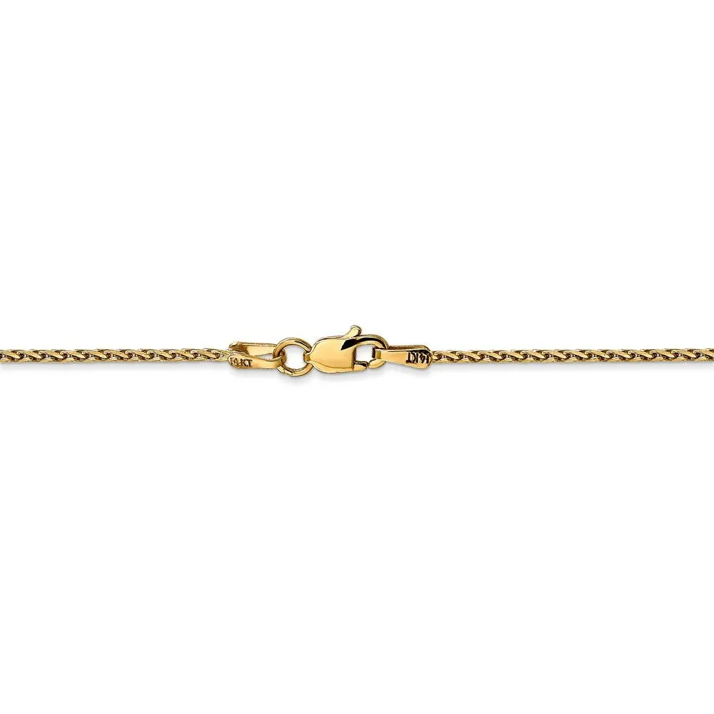 1.5mm 14k Yellow Gold Diamond Cut Round Wheat Chain Bracelet