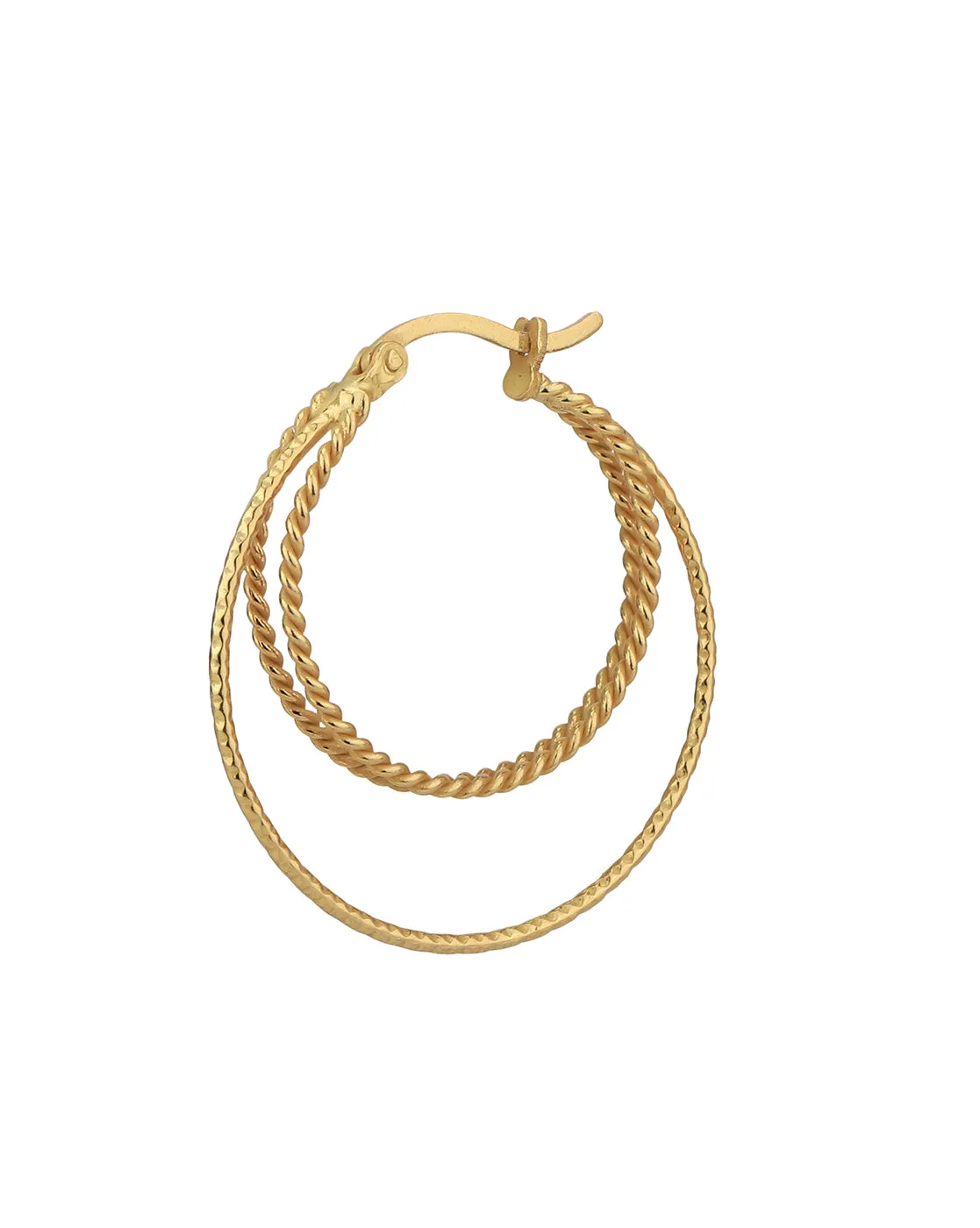 18kt Gold Plated Triple Bar Hoop Earring for women