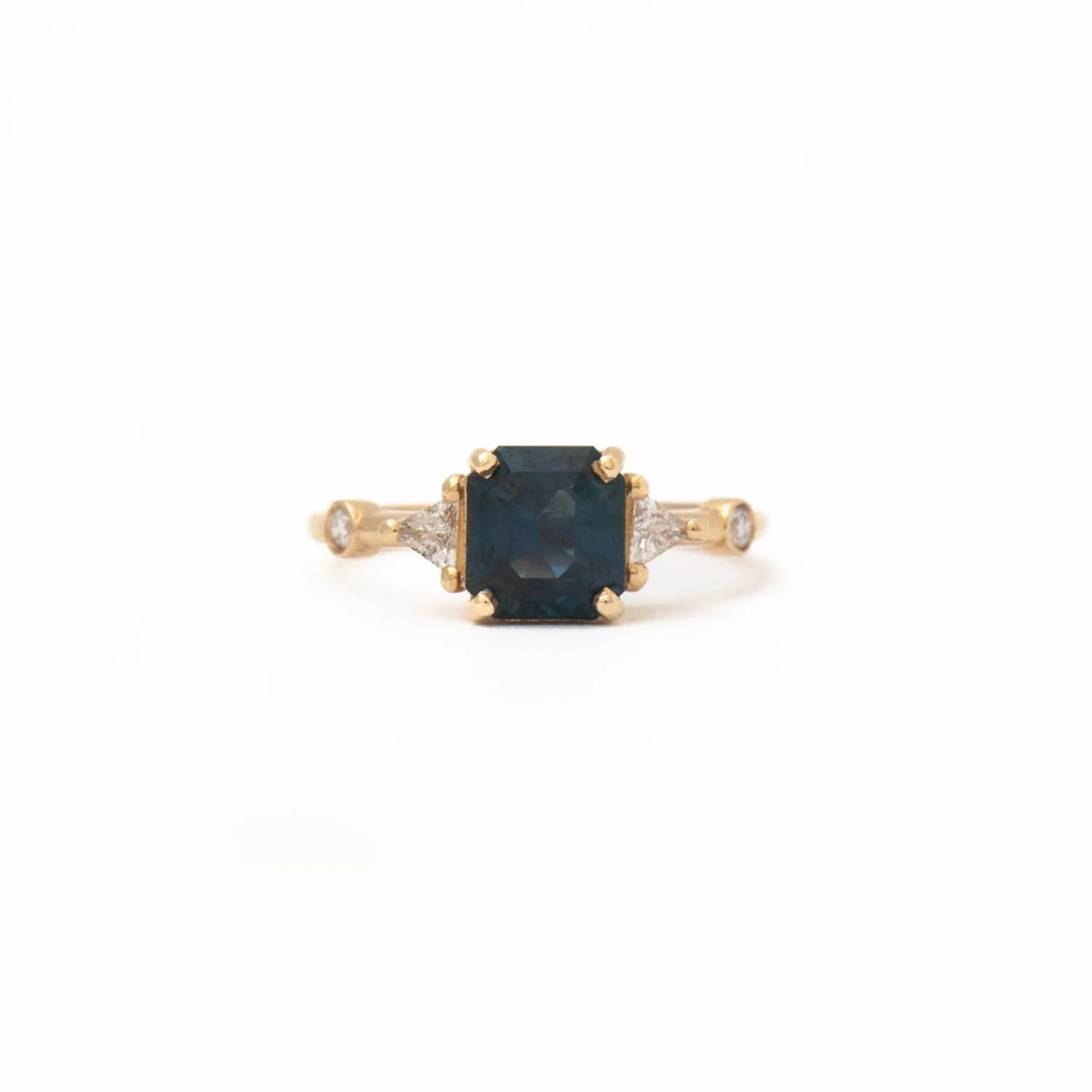 2.24 ct Teal Radiant Sapphire Scarlett Ring