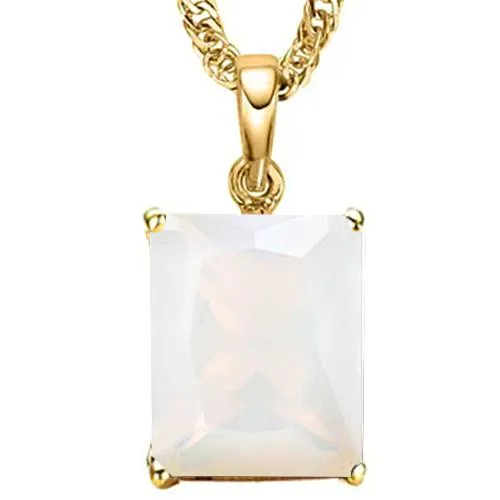 3/4 CT CREATED ETHIOPIAN OPAL 10KT SOLID GOLD PENDANT