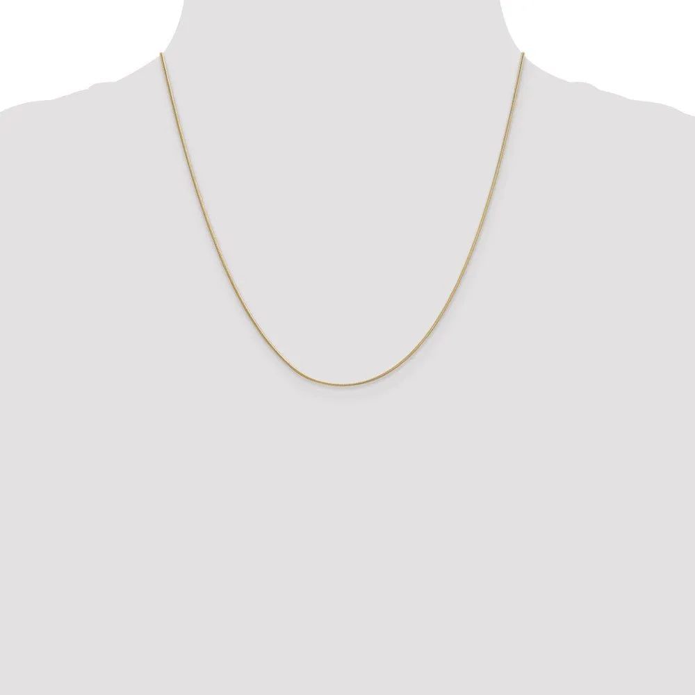 .90mm, 10 Karat Yellow Gold, Round Snake Chain - 20 inch