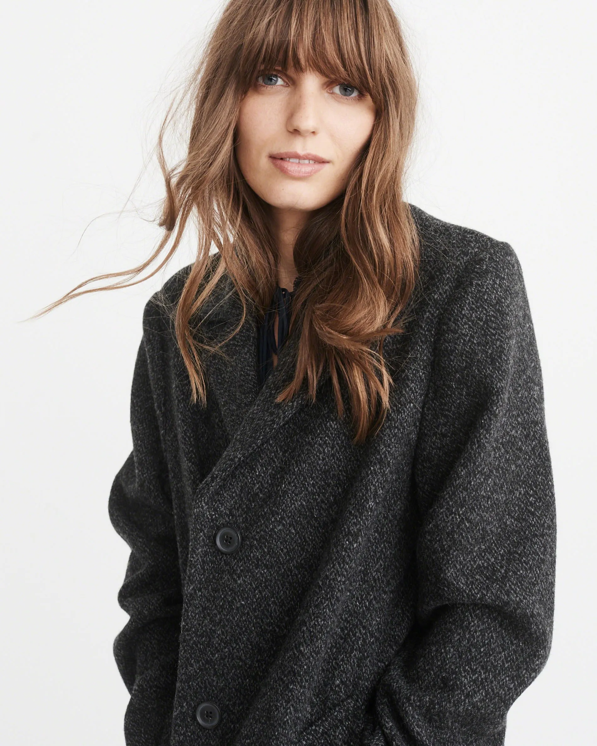 Abercrombie & Fitch LONG WOOL-BLEND COAT