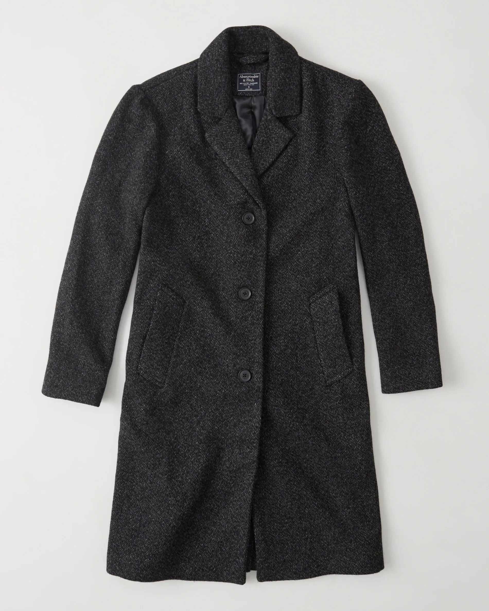 Abercrombie & Fitch LONG WOOL-BLEND COAT