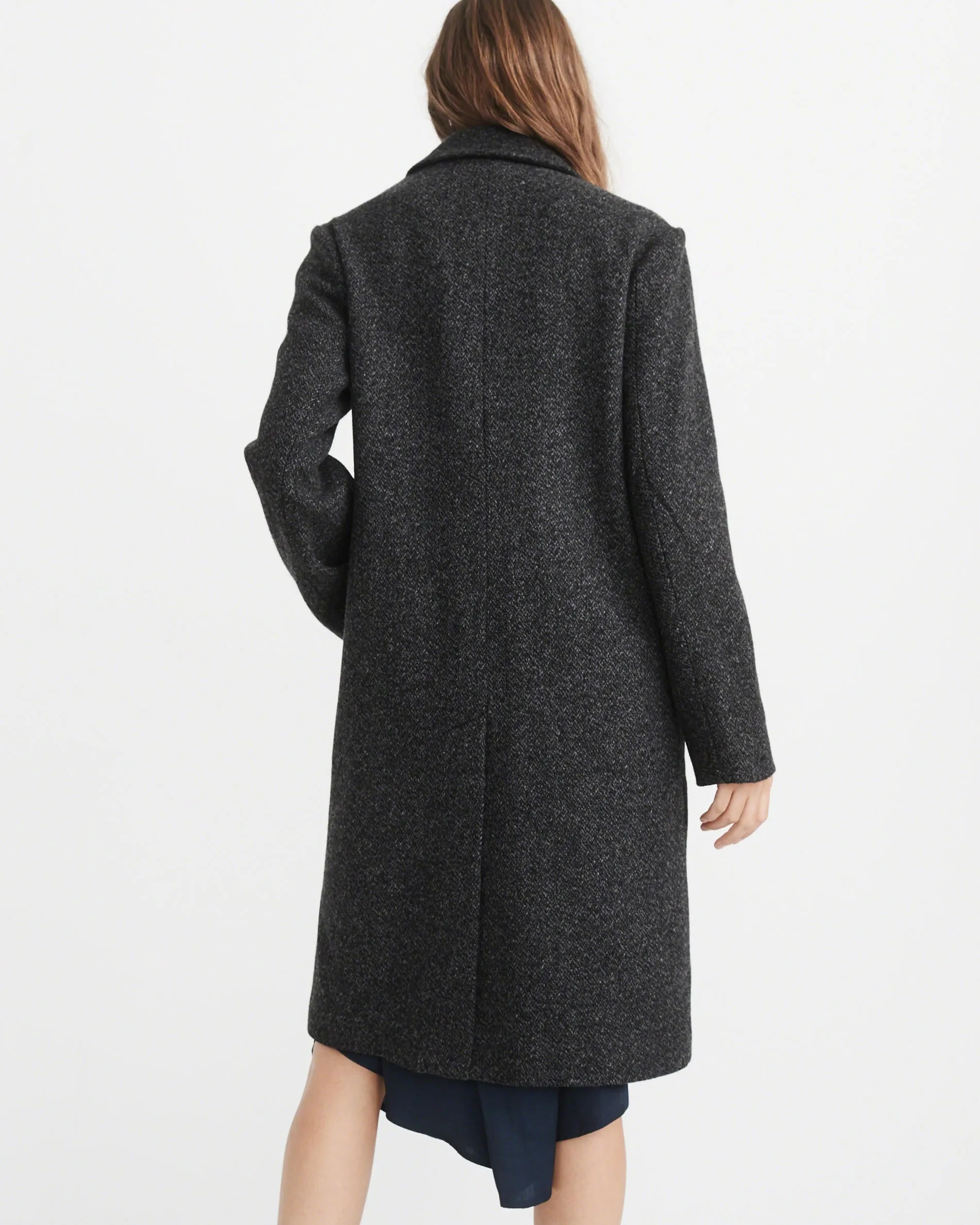 Abercrombie & Fitch LONG WOOL-BLEND COAT