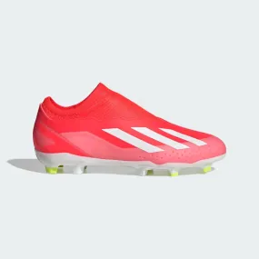 Adidas X crazyfast League Laceless Firm Ground Fooball Kids Unisex Shoes (4-7Year) -Solar Red/Cloud White/Team Solar Yellow 2