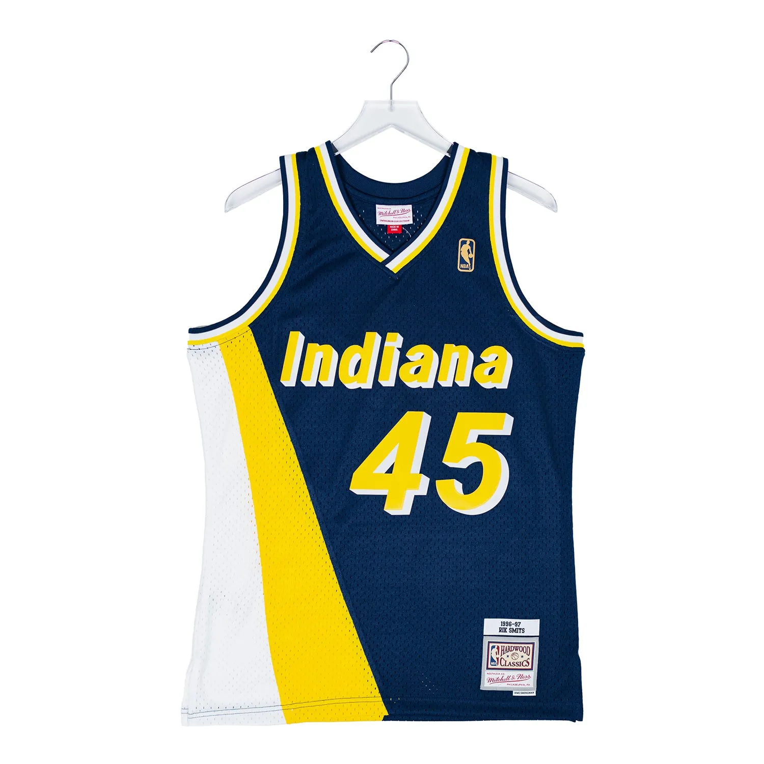 Adult Indiana Pacers Rik Smits #45 Flo-Jo Hardwood Classic Jersey by Mitchell and Ness