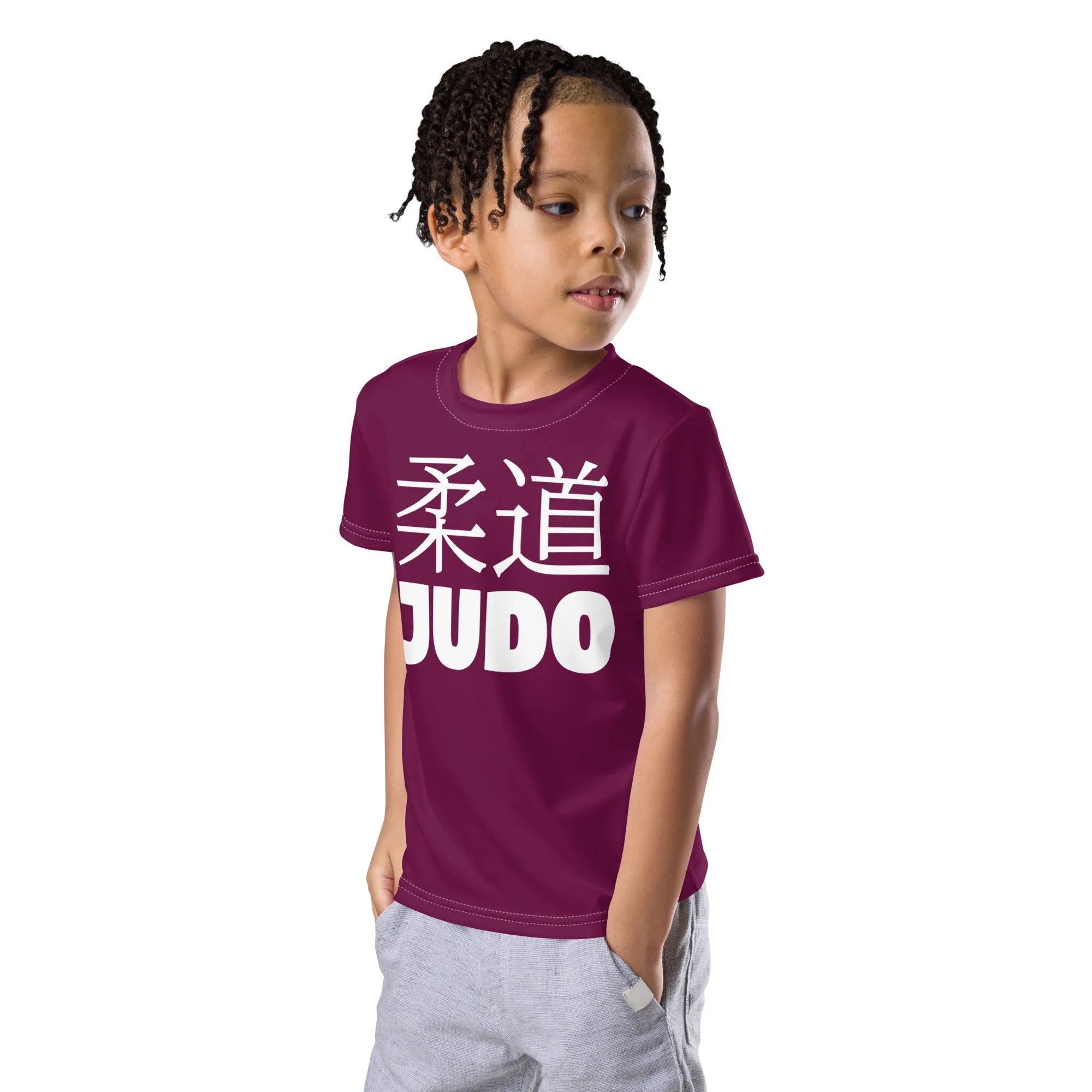 Adventure-Ready: Boy's Short Sleeve Classic Judo Rash Guard - Tyrian Purple