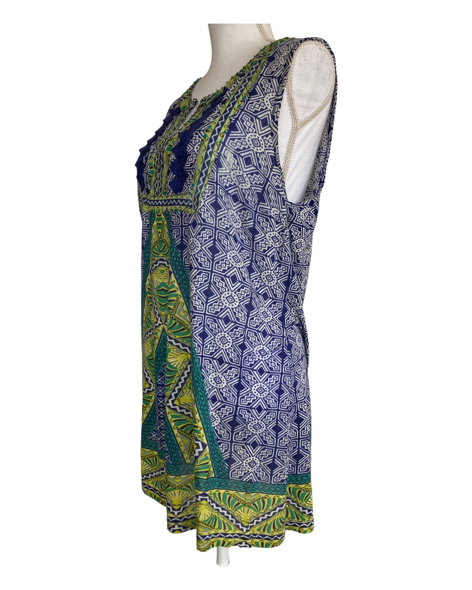 Alberto Makali Green and Blue Tunic, L