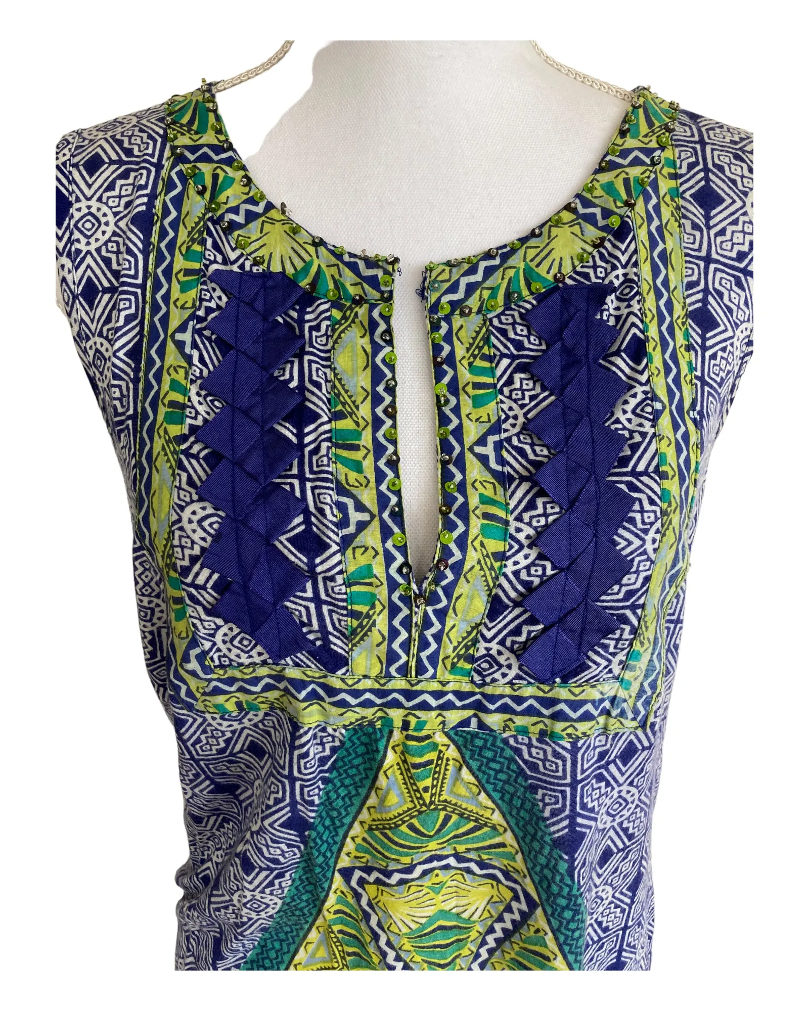 Alberto Makali Green and Blue Tunic, L