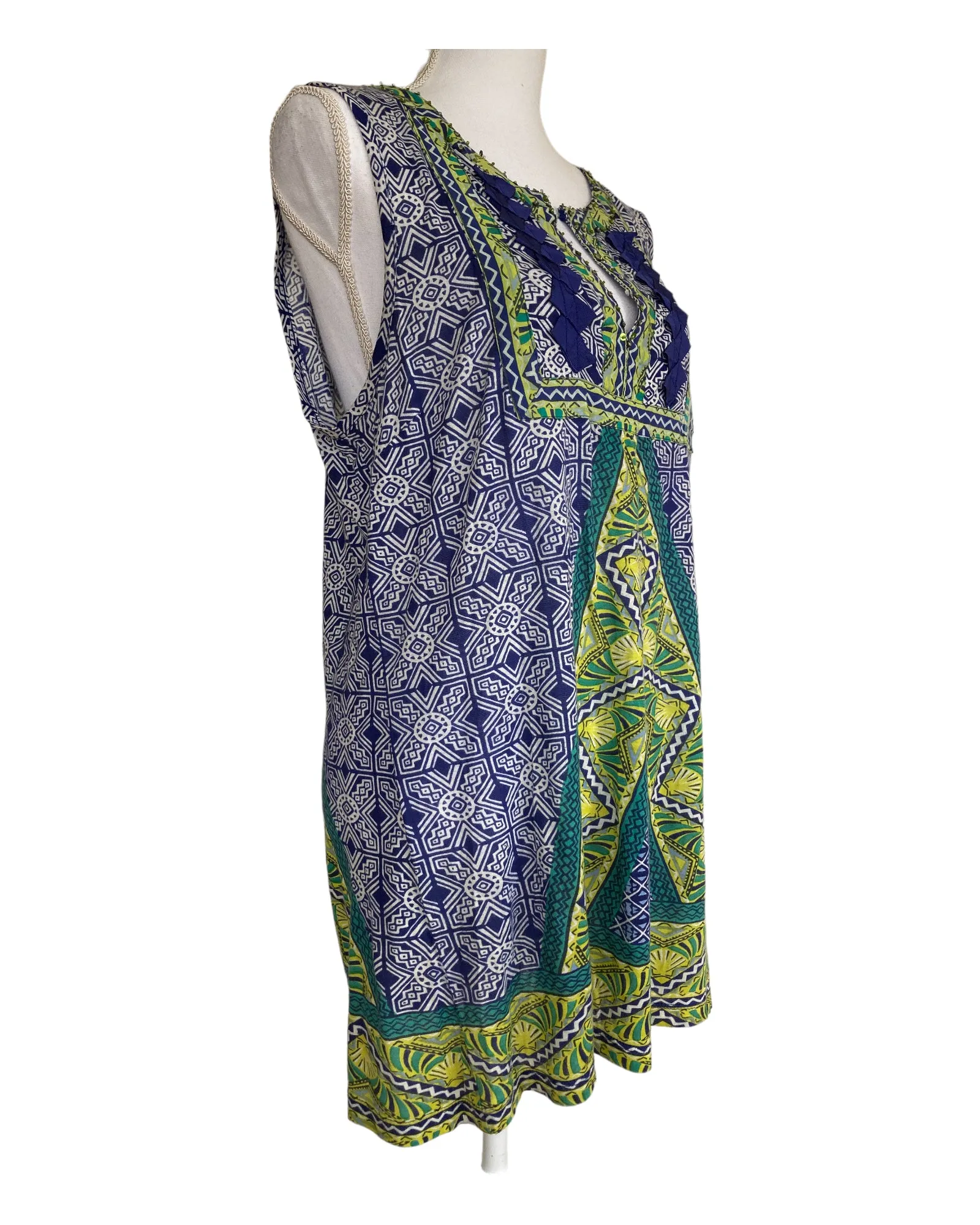 Alberto Makali Green and Blue Tunic, L