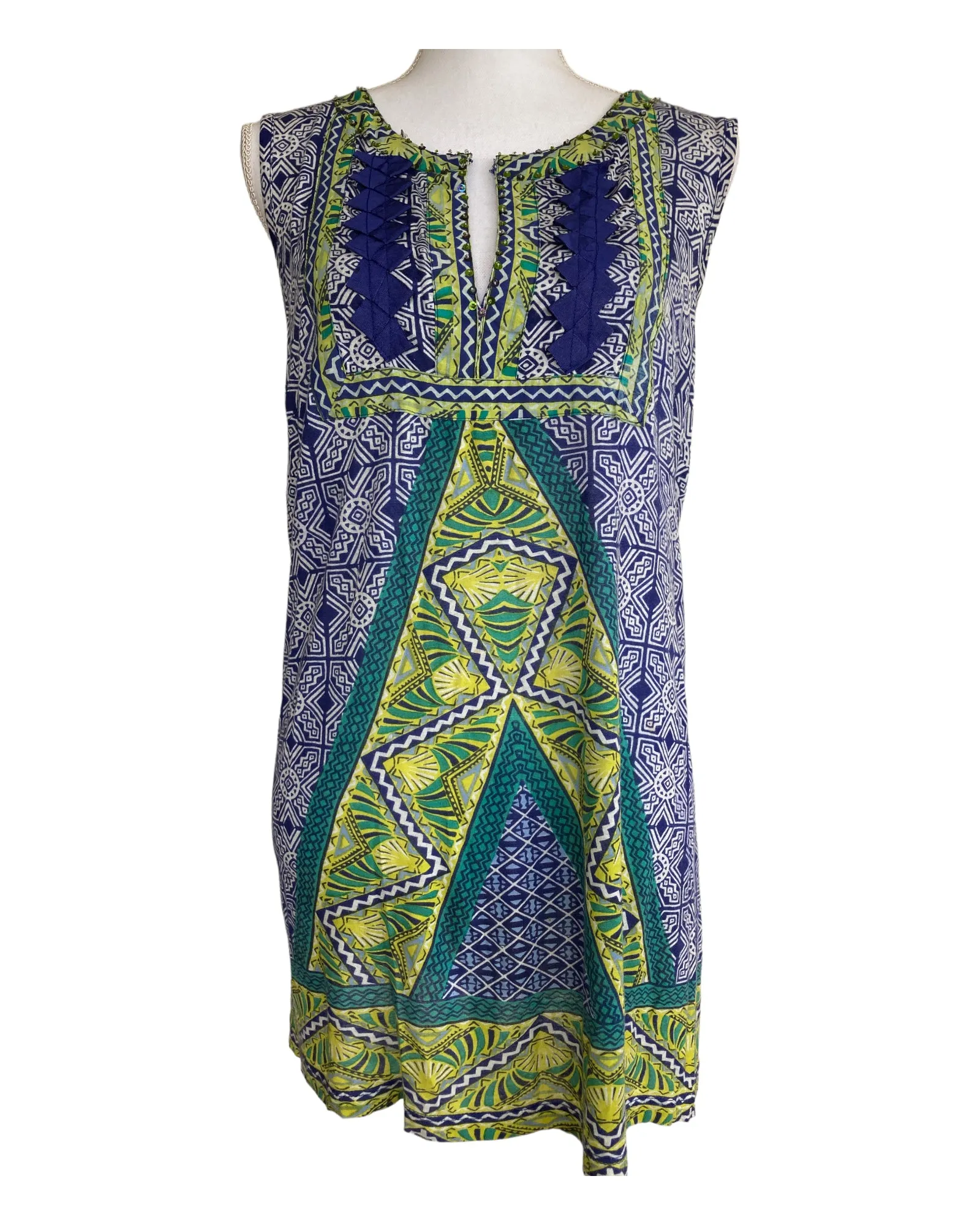 Alberto Makali Green and Blue Tunic, L