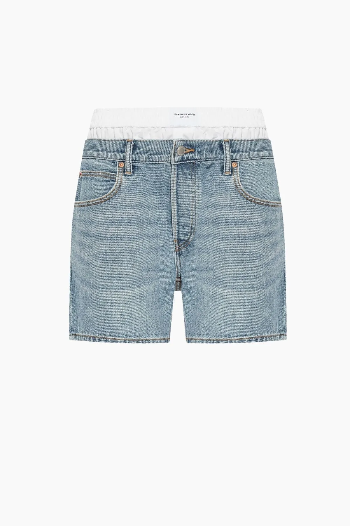 Alexander Wang Loose Boxer Denim Shorts - Vintage Faded Indigo