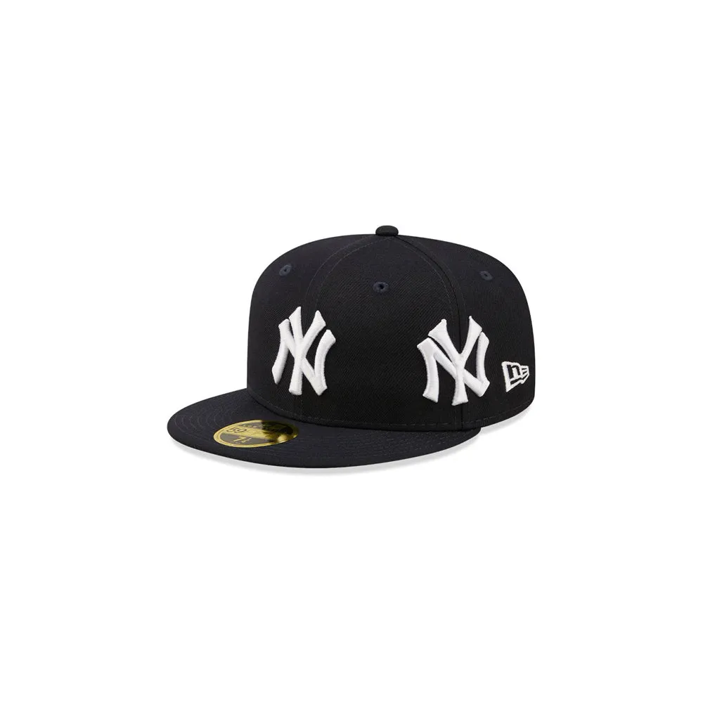 All Over Logo 59FIFTY New York Yankees Low Profile Fitted (Navy)