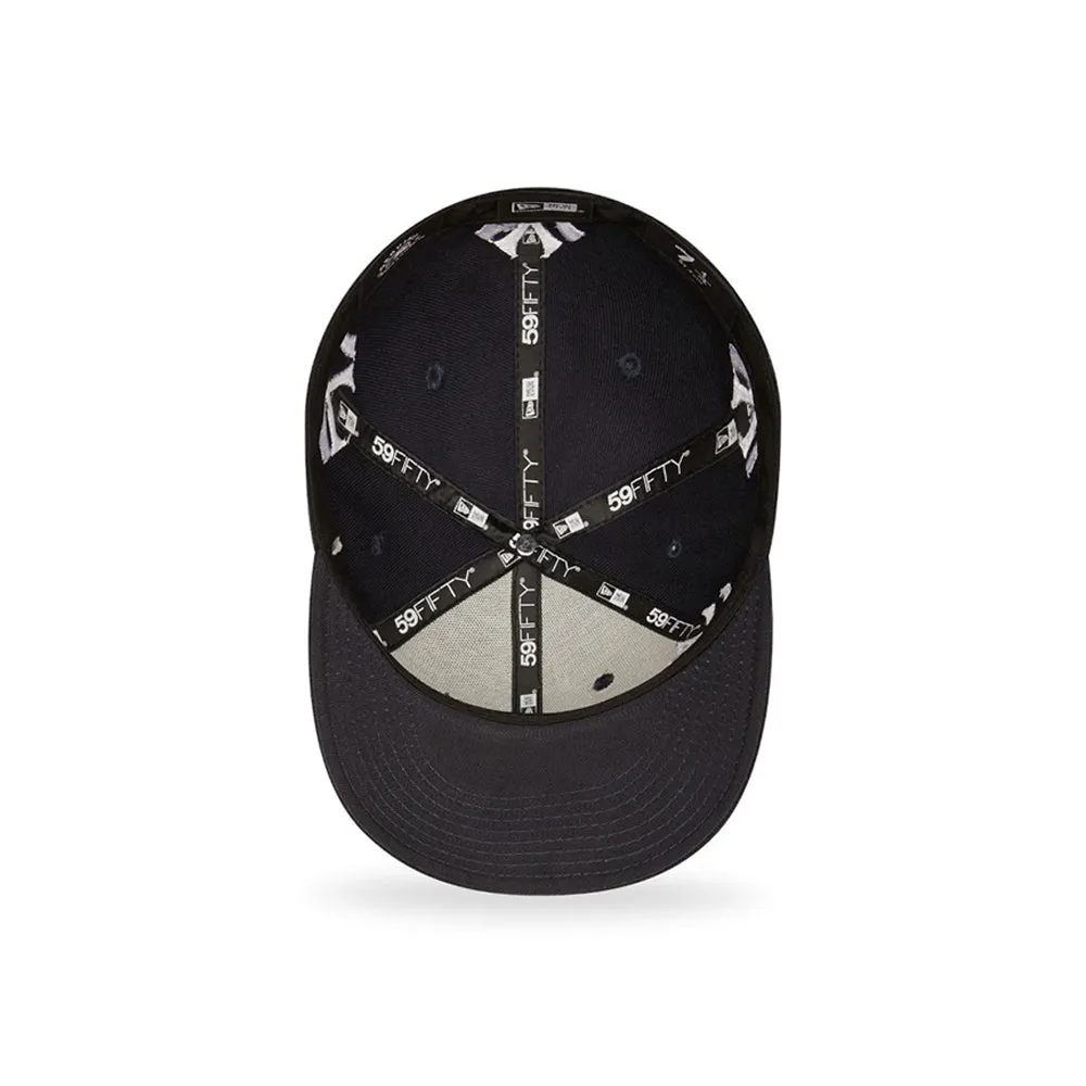 All Over Logo 59FIFTY New York Yankees Low Profile Fitted (Navy)