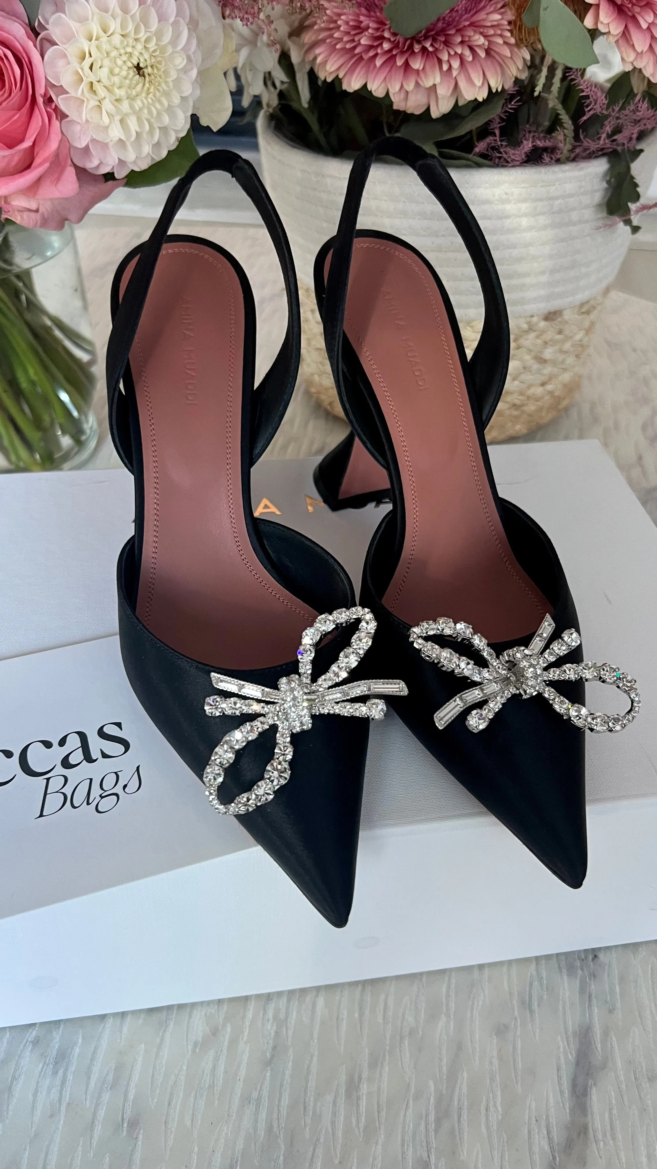 Amina Muaddi Rosie Bow Heels