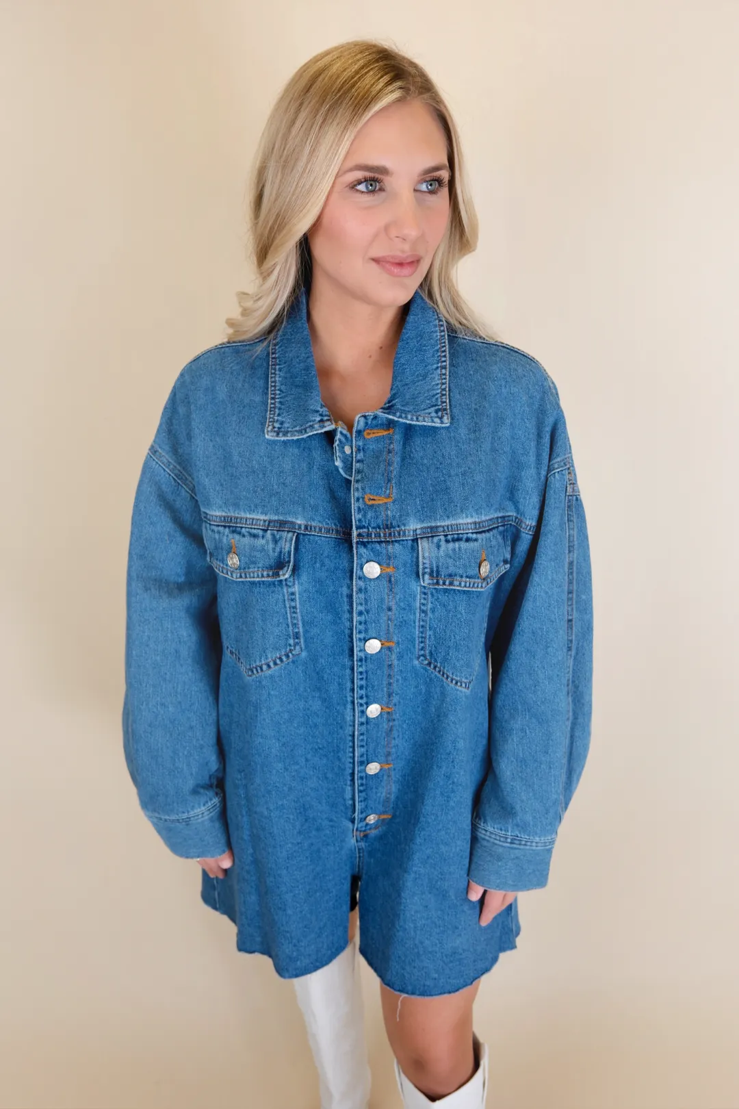 Apple Picking Denim Romper