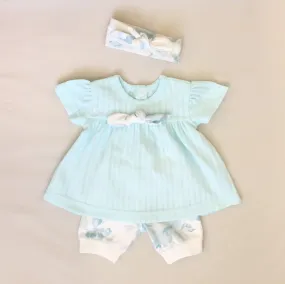 Aqua Vintage Rose Dress Set