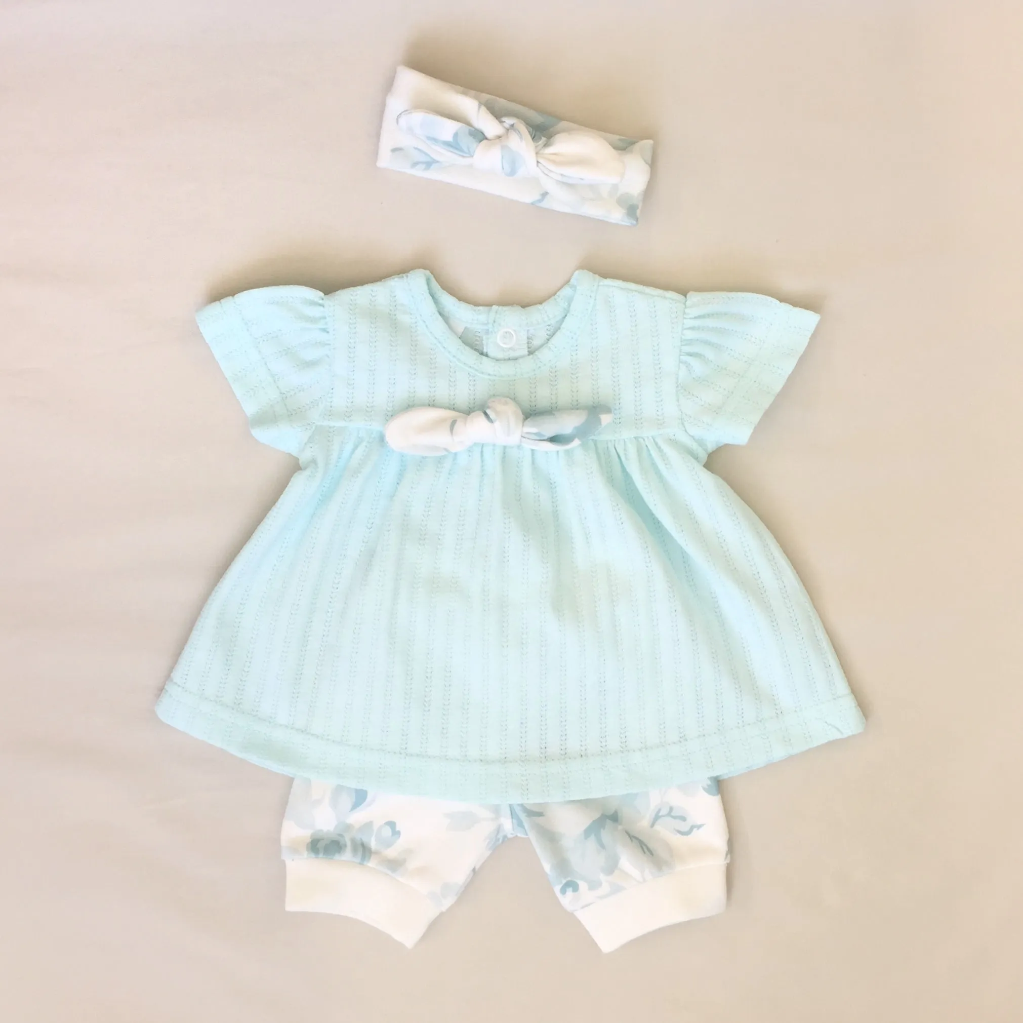 Aqua Vintage Rose Dress Set