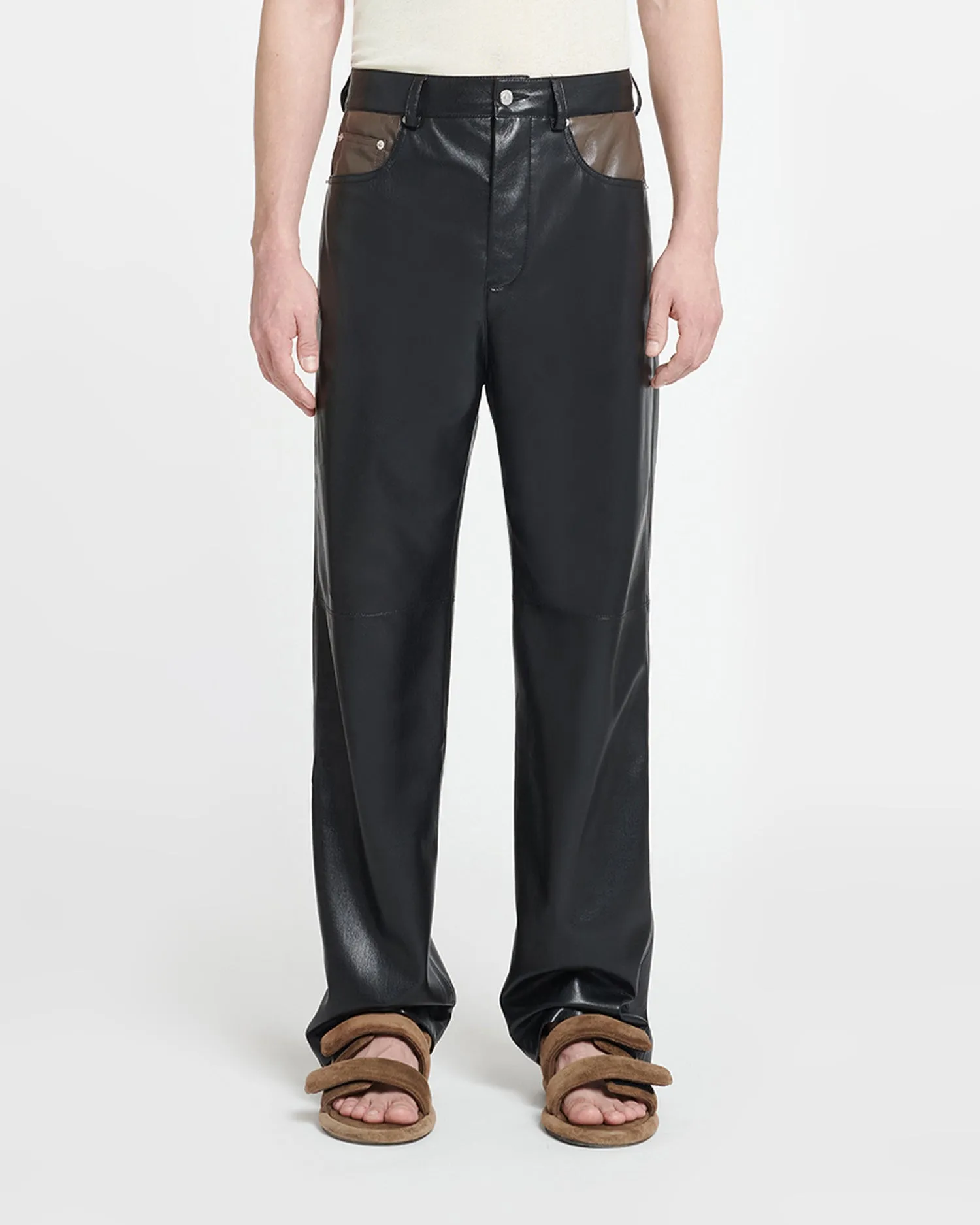 Aric - Okobor™ Alt-Leather Pants - Shiitake/Black