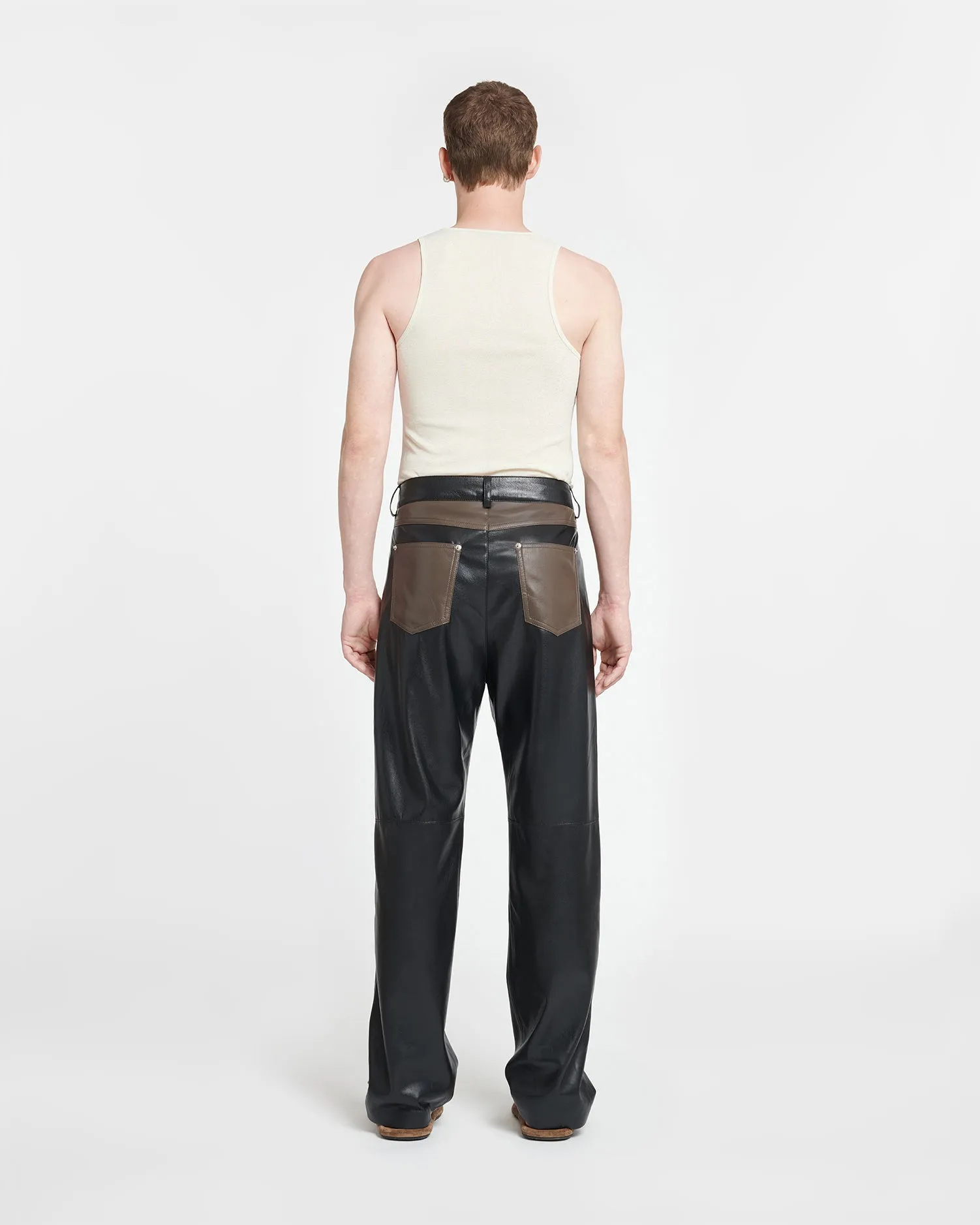 Aric - Okobor™ Alt-Leather Pants - Shiitake/Black