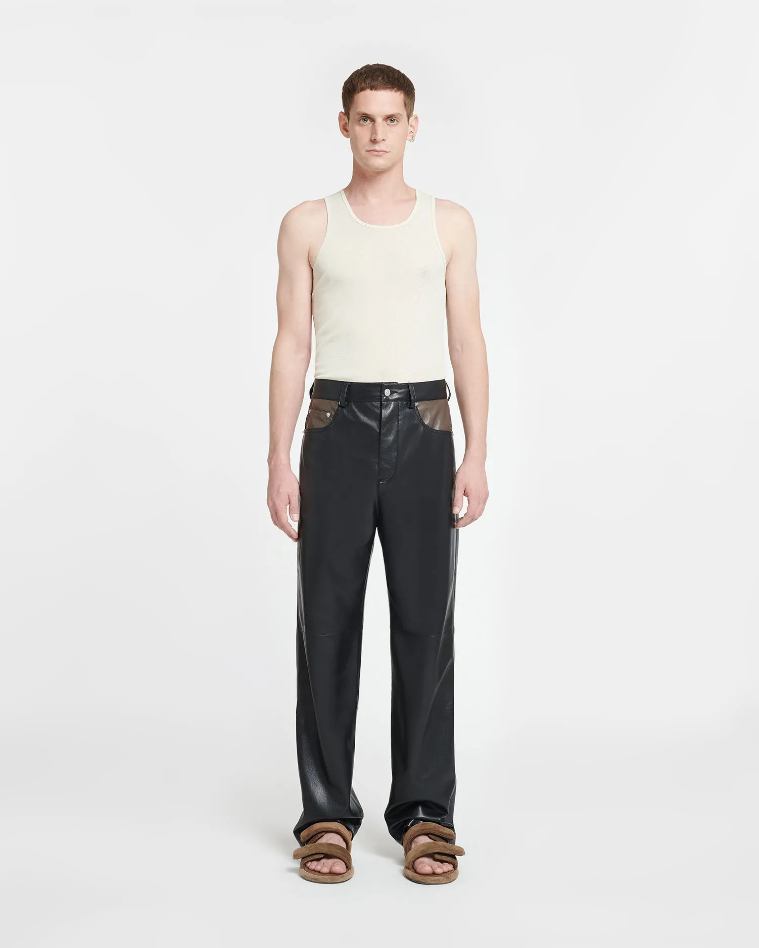 Aric - Okobor™ Alt-Leather Pants - Shiitake/Black