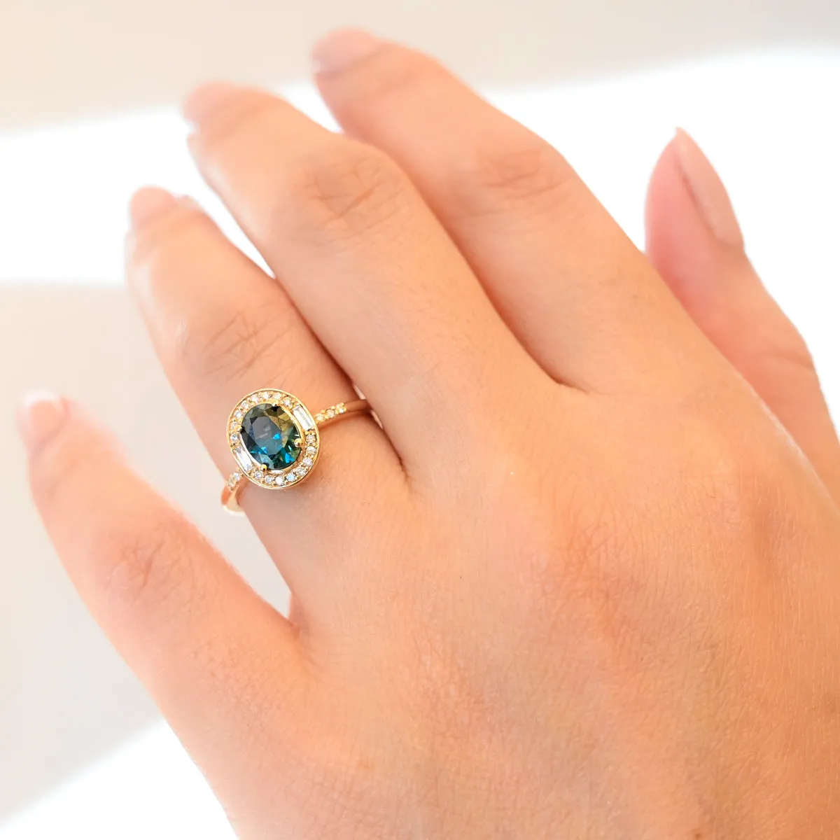 Athena Sapphire Halo Ring