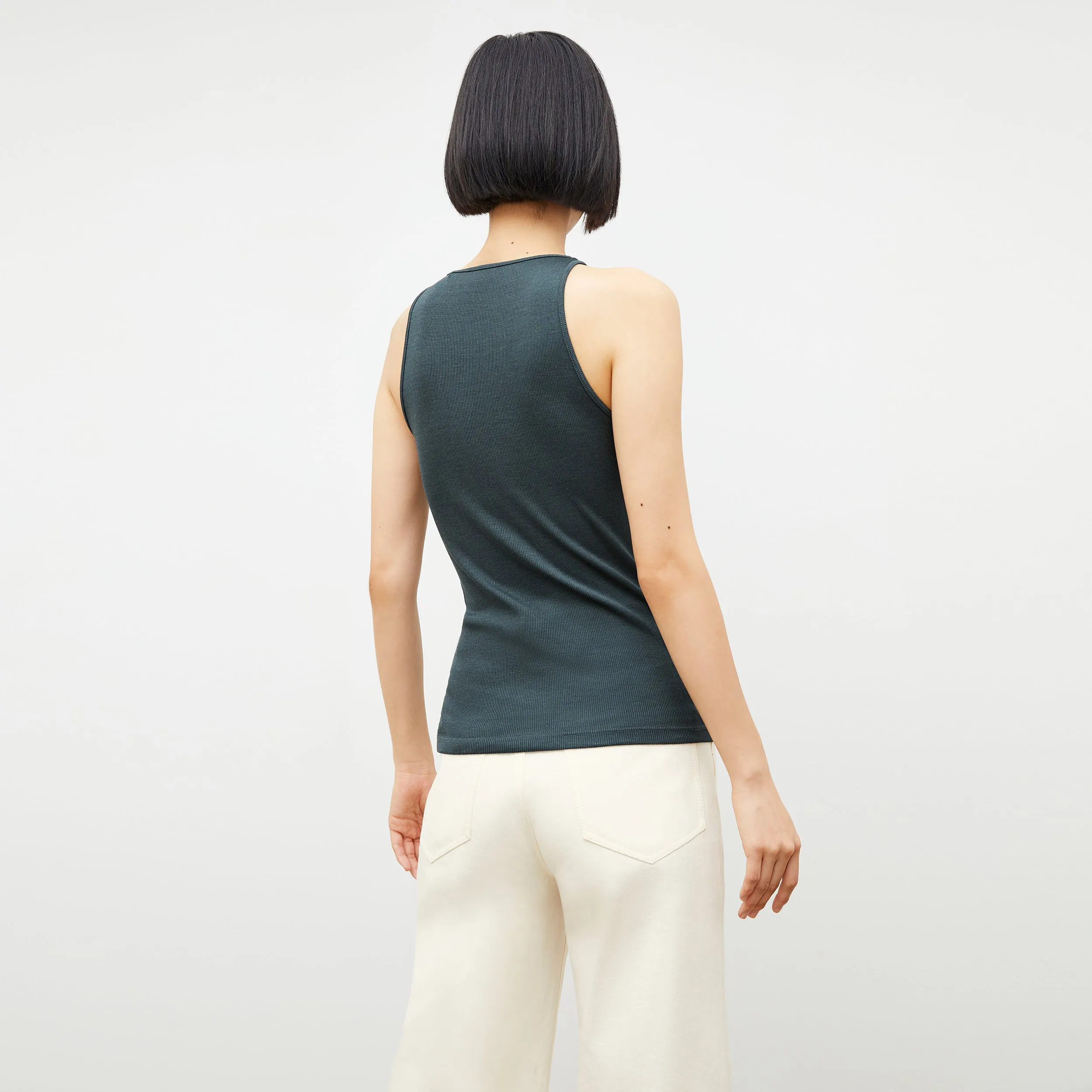 Aubry Top - Ribbed Silk Jersey :: Deep Sea