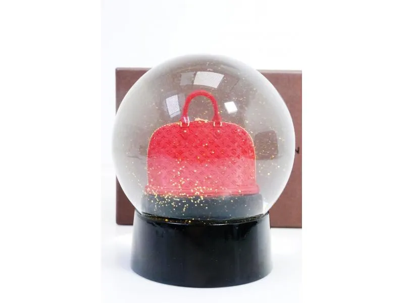 Authentic Pre-owned Louis Vuitton Limited Vip Novelty Vernis Red Alma Voyage Motif Snow Globe 191012