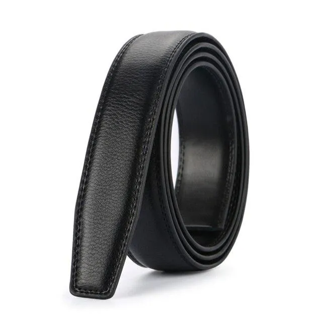 Automatic Men's 3.1cm Width Genuine Leather Belt Strip Only without Buckle