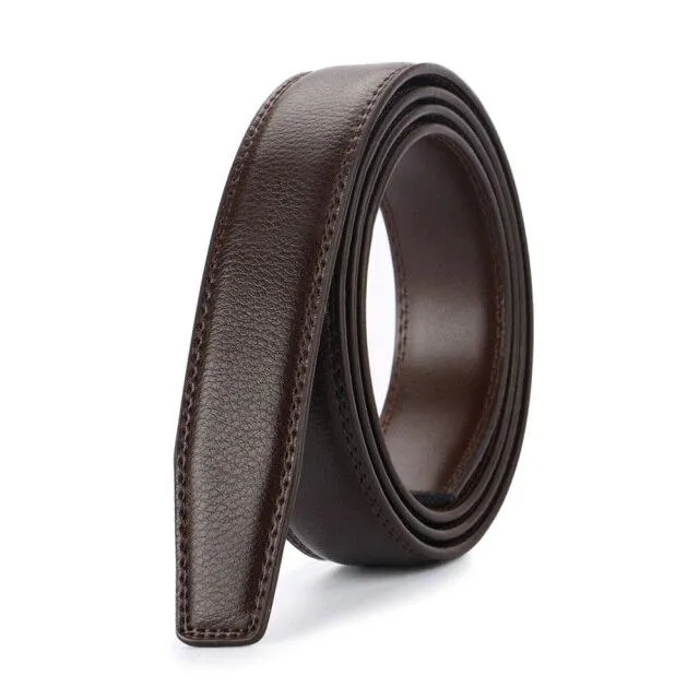 Automatic Men's 3.1cm Width Genuine Leather Belt Strip Only without Buckle