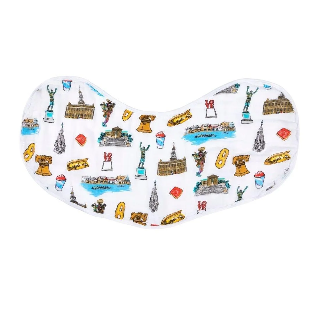 Baby Burp Cloth and Wraparound Bib (Philadelphia Baby)