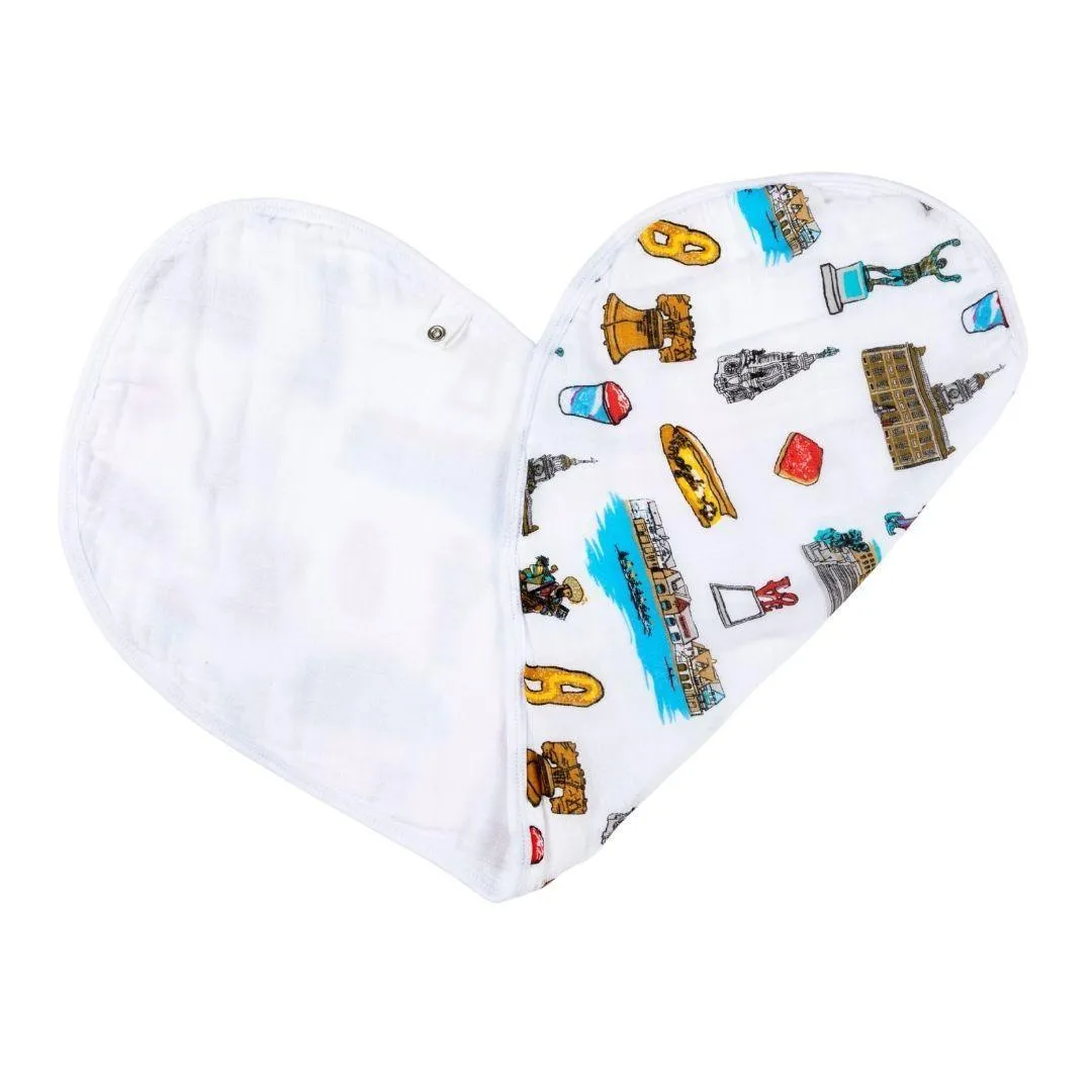 Baby Burp Cloth and Wraparound Bib (Philadelphia Baby)