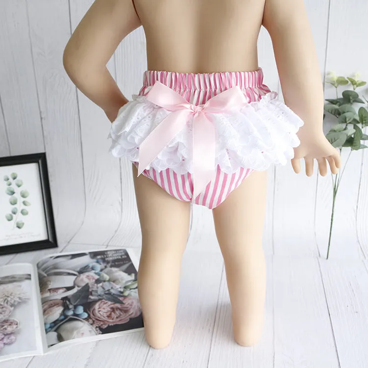 Baby Girls Striped Bow Shorts