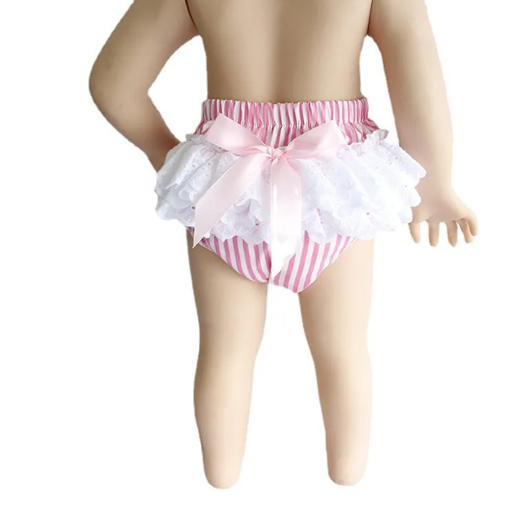 Baby Girls Striped Bow Shorts