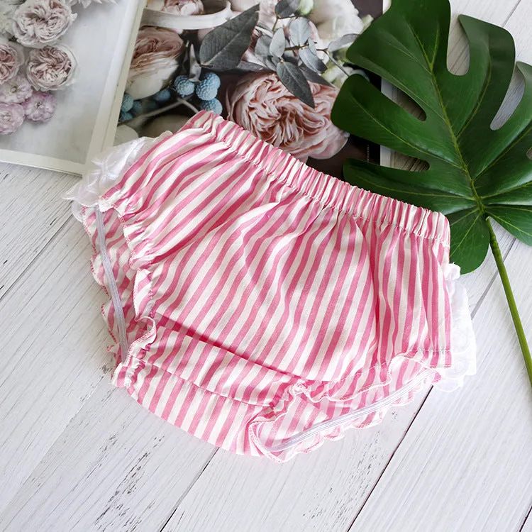 Baby Girls Striped Bow Shorts