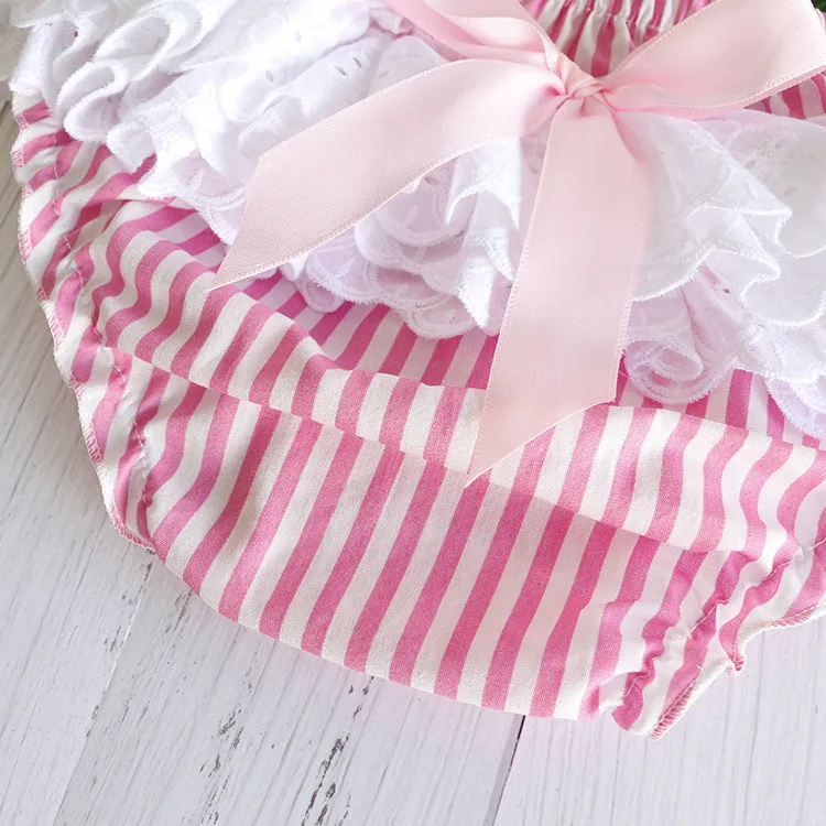 Baby Girls Striped Bow Shorts