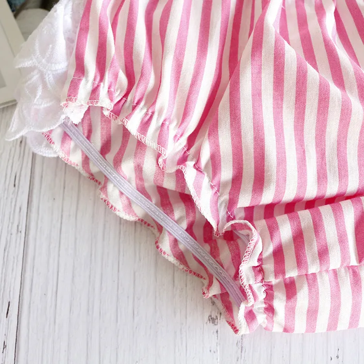 Baby Girls Striped Bow Shorts