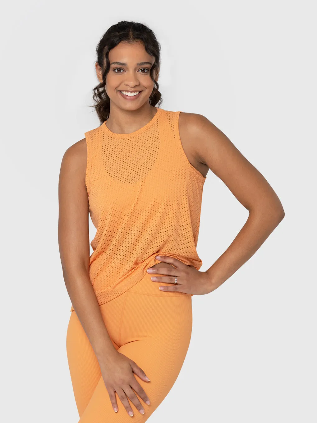 BARRY'S APRICOT MESH MUSCLE TANK