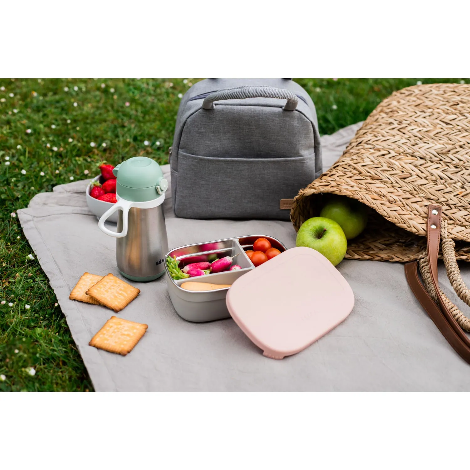 Beaba Stainless Steel Lunch Box - Dusty Rose