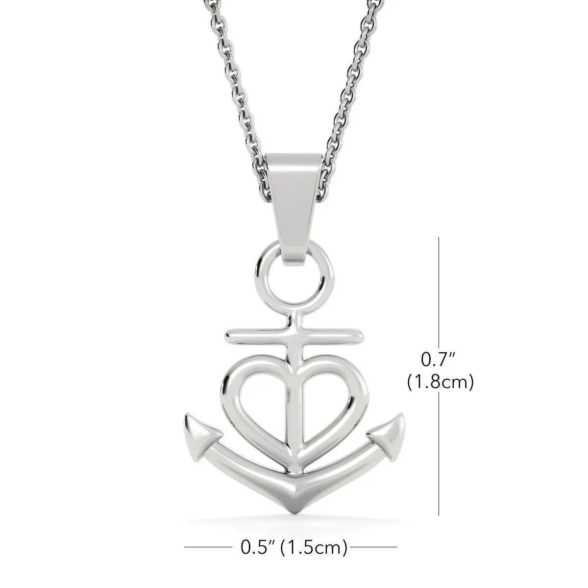 Beautiful Anchor Heart Necklace With Mom To Daughter "Together Forever" Message Card