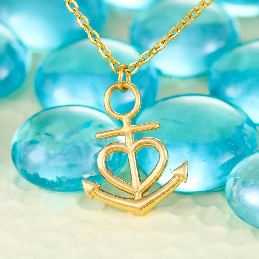 Beautiful Anchor Heart Necklace With Mom To Daughter "Together Forever" Message Card