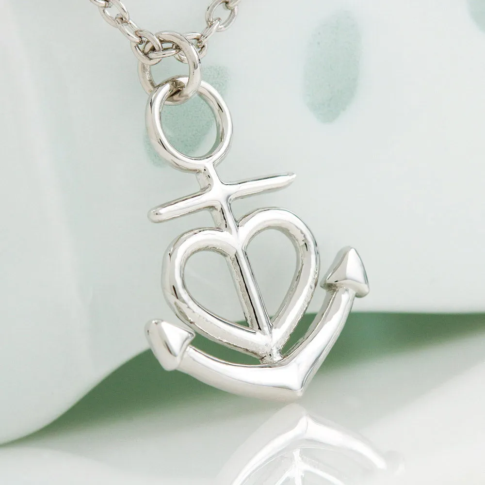 Beautiful Anchor Heart Necklace With Mom To Daughter "Together Forever" Message Card